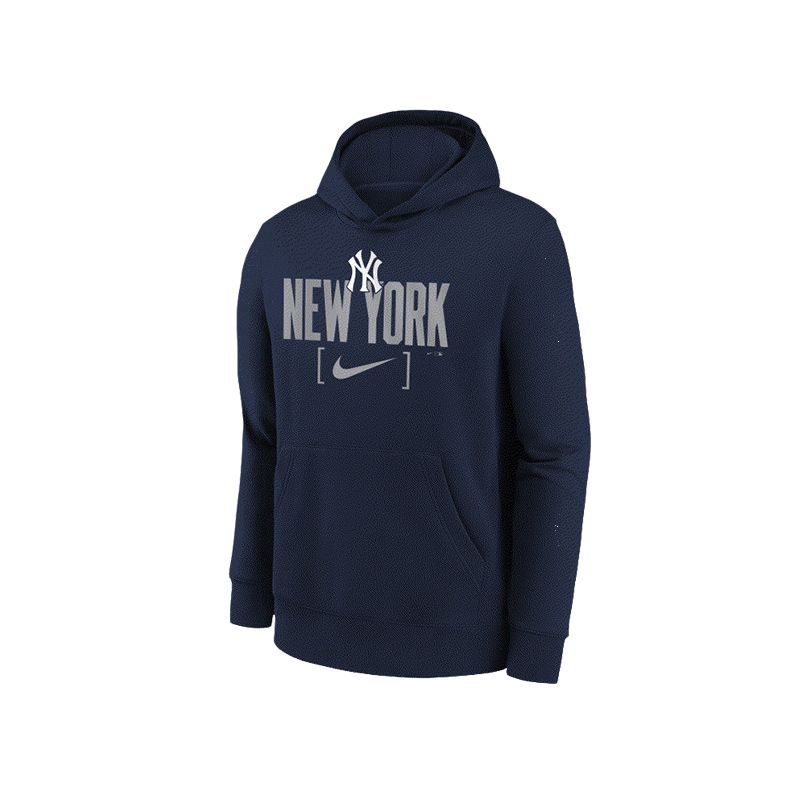 Nike X MLB Collaboration Hoodie New York Yankees Comfortable Simple Long Sleeve Kids Hoodies Navy-Blue 3Z3B7NMCR-NYY