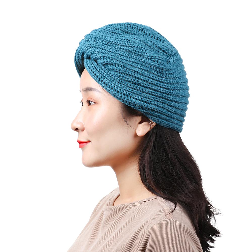 Winter Knitted Croceht Beanies Twist Headwrap Hat Ladies Turban Women Felt Hat Head Wrap Caps