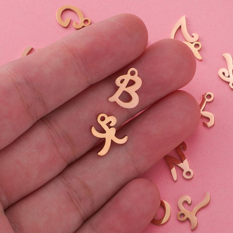 Зеркально полированные подвески-буквы из нержавеющей стали A-Z для изготовления украшений своими руками