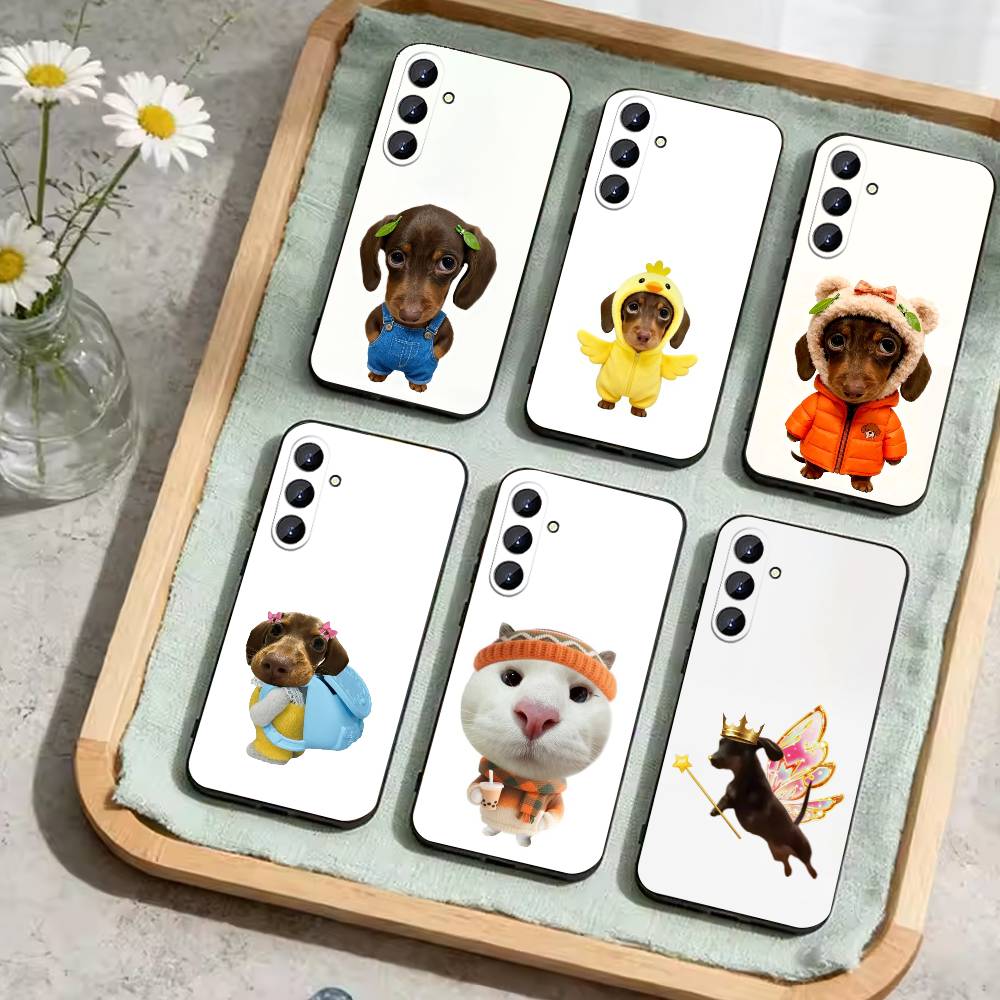 Goofy C-Dogs Big eyes Phone Case For Samsung Galaxy A73,A72,A71,A70,A52,A51 Others Soft Black Cover