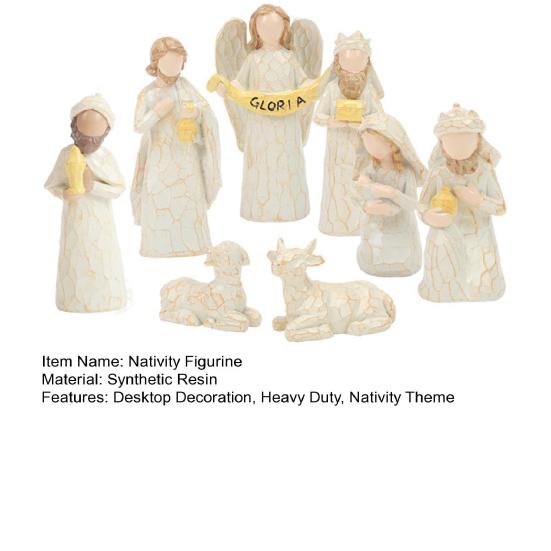 8 шт./набор фигурок из смолы «Рождение Иисуса», рождественские ясли, Иосиф, Дева Мария, три волхва, статуэтка животного, скульптура, настольное украшение, орнамент