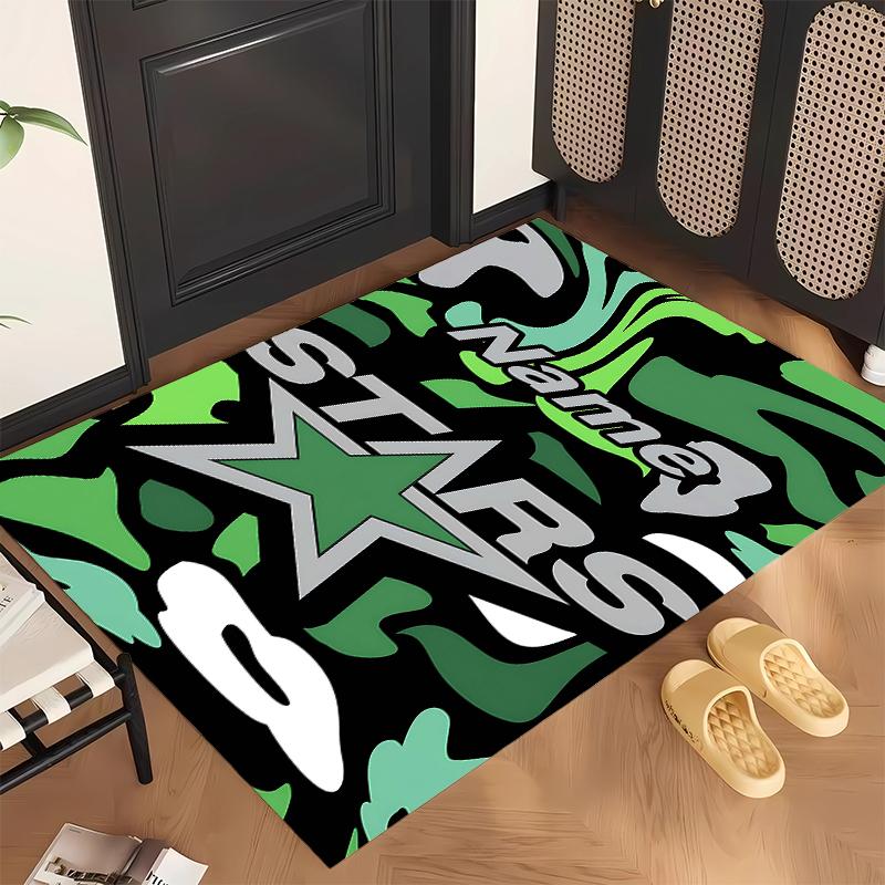Dallas Stars (1) Personalized name Office Carpet Stylish Decor for Living Room Bedroom Kitchen