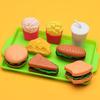 Detachable Kids Pretend Play House Toy Mini Burger Fries Kitchen Set Simulation Food Model Children Gift Cooking Toys
