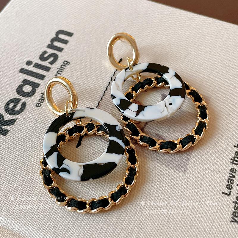 Серебряная игла корейские витые круглые серьги ретро высококачественные геометрические серьги персонализированные модные трендовые серьги
