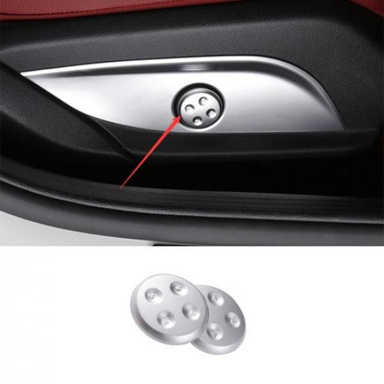 For Mercedes-Benz GLC 2016-2021 Silver ABS Seat Button Handle Cover Trim 2PCS