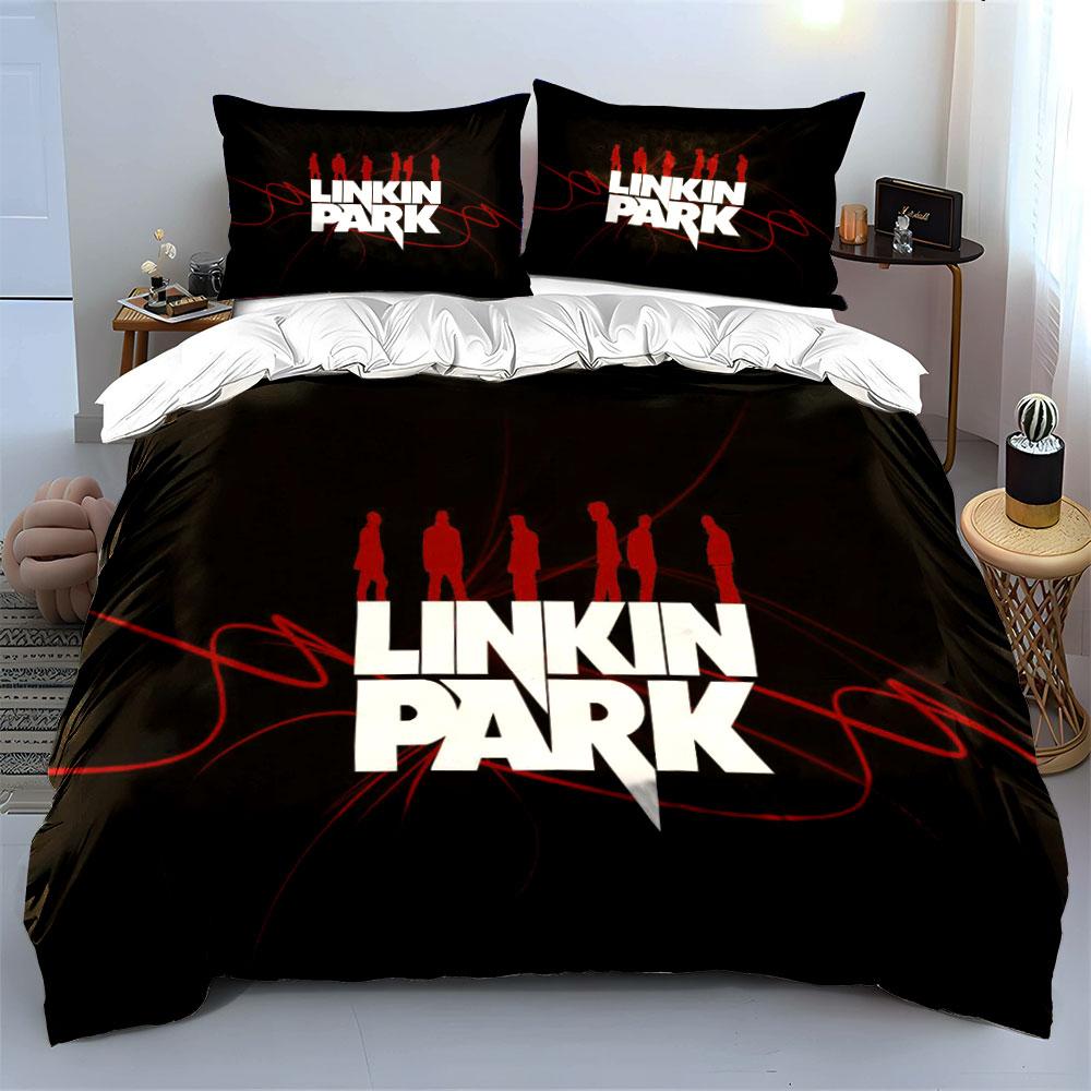 Silhouettes, "Linkin Park" text. Bedding sets Duvet cover sets Duvet covers Pillowcases(1 * Duvet Cover 2 * Pillowcases without duvet insert)