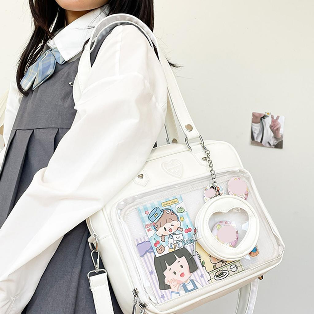 Harajuku Itabag Girls PU Transparent Bag School Student Handbags Ita Bag Tote JK Uniform Shoulder Crossbody Bag