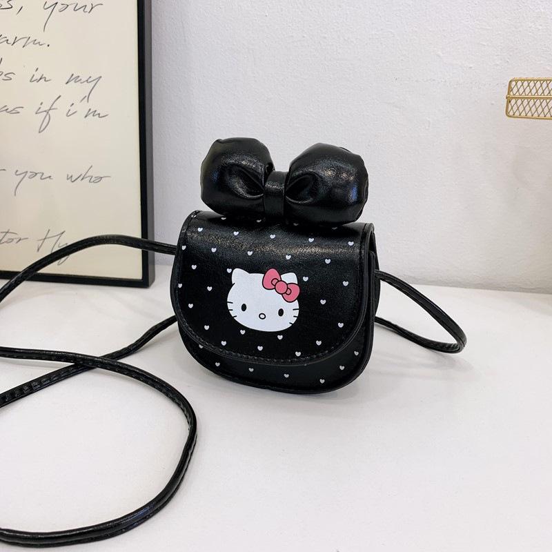 Wholesale children's messenger bag cartoon cat earphone bag cute bow shoulder bag girls mini change bag tide