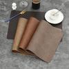 Light Luxury Solid Placemat Faux Leather High Elastic Soft Touch Easy To Clean Heat-Insulated Plate Bowl Pad Table Decoration