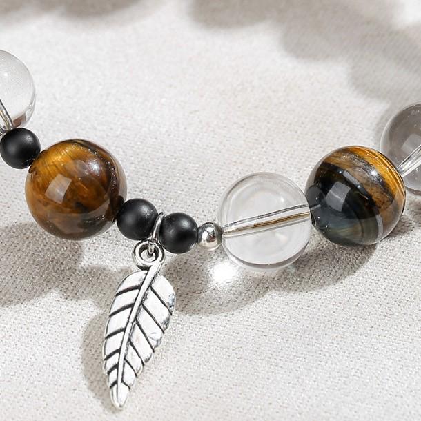 Xiaohongshu Natural White Crystal & Yellow Tiger Eye Agarwood Hand String