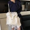 Korean Floral Canvas Tote Bag 2025 Summer New Large-capacity Pleated Cloud Bag Women's Fashion Shoulder Bag