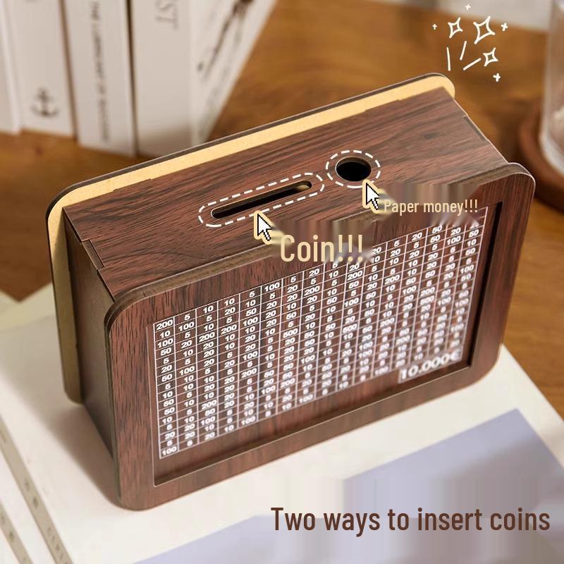 Скидка для новичков: Деревянная копилка премиум-класса - Подарок на день рождения, Решение для сбережений