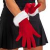 Santa Claus Gloves White Fur Fancy Dress Party Short Red Santa Full Finger Gloves Christmas Festive Costume Accessories Mittens