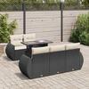VidaXL Garden Lounge Set 6 Pcs with Cushions Black Wicker 3326567