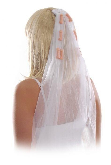 Veil with penises for the bride for a hen party