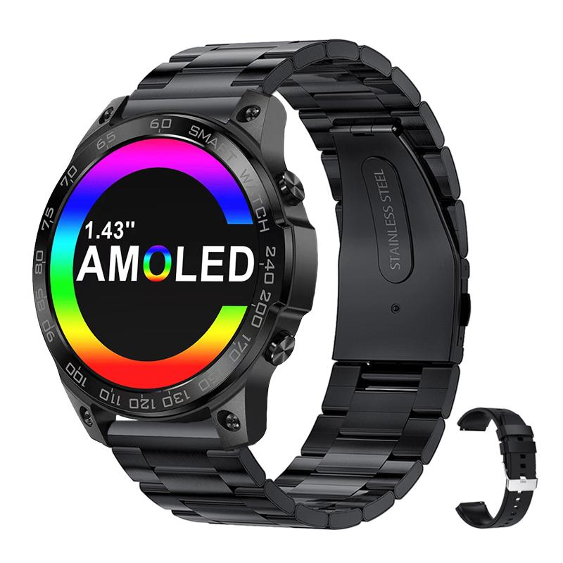 1,43-дюймовый 466*466 Amoled экран мужские умные часы IP68 водонепроницаемый экран всегда показывает 400 мАч аккумулятор Bluetooth вызов умные часы