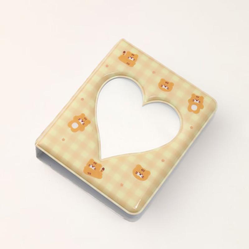 36 Cards Kpop Card Binder Name Card Book Photocard Holder Cute Bear Photo Album 3 Inch Love Heart Hollow Picture Storage Case KTY