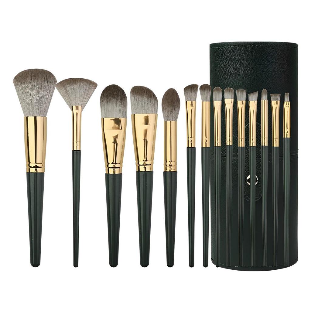 Трансграничный набор кистей для макияжа из 14 предметов: Рассыпчатая пудра, кисти для румян, теней, консилера с настраиваемым логотипом.