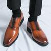 New Fashion Gentleman Patent Leather Slip On Dress Business Shoes For Men Black Brown Loafter Wedding Party Prom Flats Footwear