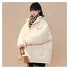 Korean Style Loose Winter Down Coat with Stand Collar for Women Thickened Bread Coat Jacket