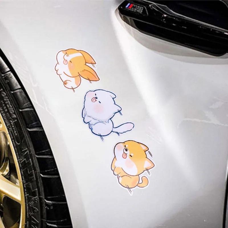 Cartoon Animal Car Stickers Conceal Scratch Decorative Stickers Auto Electric Motorcycle Body Styling Decor Scratch Animal Decal
