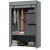 Fabric Wardrobe Portable Wardrobe Clothes Storage Unit With 5 Compartments Hanging Rail And 2 Fabric Drawers 102 X 42.5 X 162.5cm Dark Grey