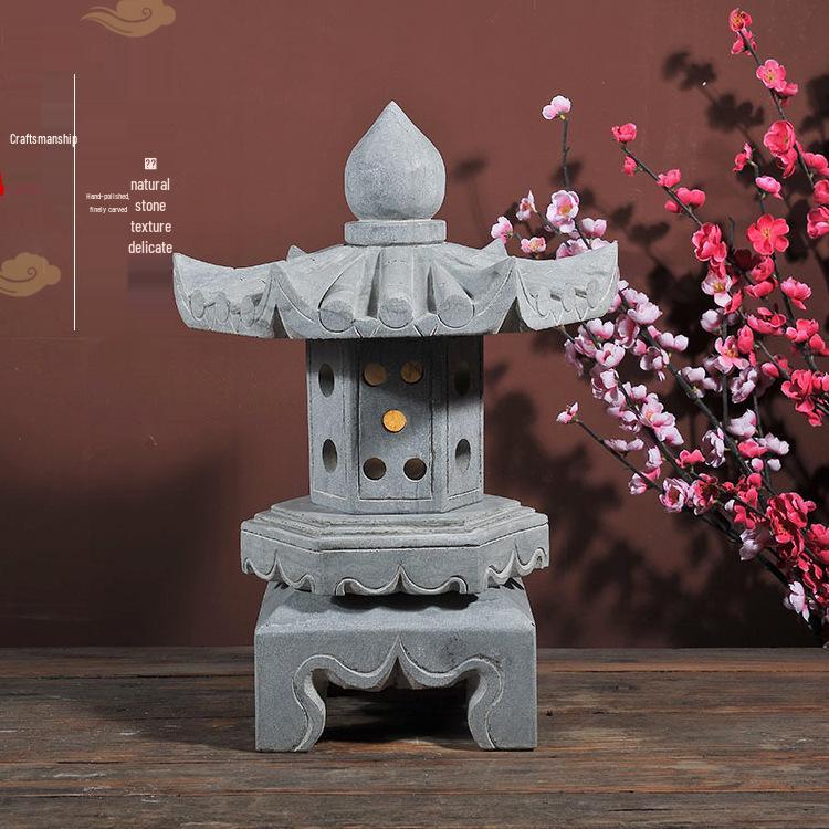 Bluestone Stone Lantern: Zen Landscape Decoration for Gardens and Courtyards