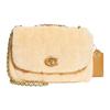 COACH Pillow Shearling Plush With Smooth Leather Portable Crossbody Bag, Shoulder Bag Women's Ecru CE721-B4NA