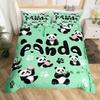 Пододеяльник Панда Милый Мультяшный Животный Постельный Комплект Зеленый Принт Бамбука Покрывало Одеяло Прекрасное Дикое Животное Панда Покрывало