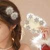 2PCS Plush Snowflake Hair Clip Women Fashion Velvet Bow Duck Hair Accessories Sweet Exquisite