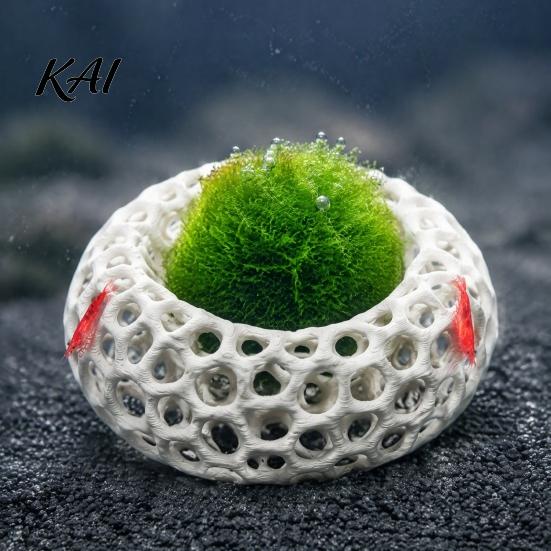 Aquarium Substrate Decor 2Pcs Shrimp Caves for Plants, Round Hideouts, Cherry & Dwarf Invertebrate Tank Supplies Hides Moss Ferns And Anubias,