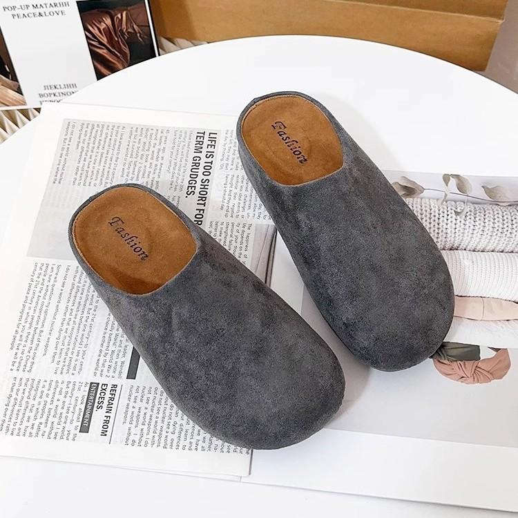 Lazy Shoes French Retro Outer Wear Boken Shoes Slippers One Pedal Versatile Casual Half Drag Early Spring New Bag Head Drag