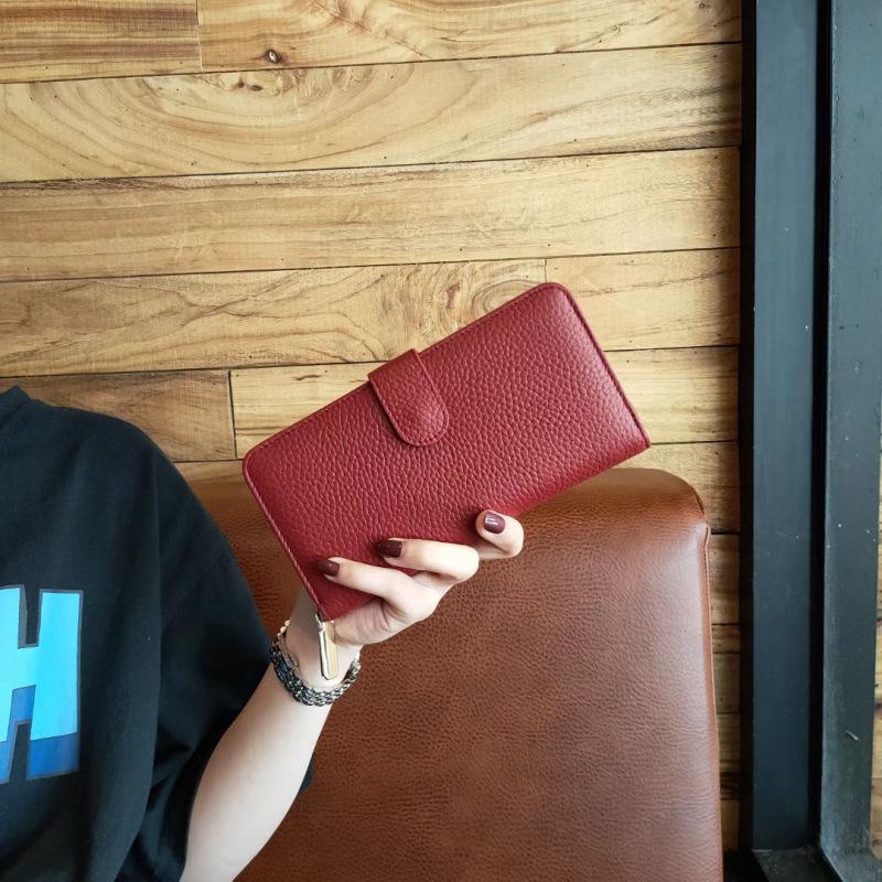 Женская длинная сумка из натуральной кожи: Стильный, простой, многофункциональный двойной кошелек