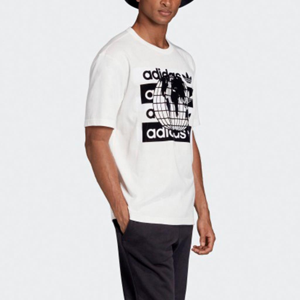 adidas Футболка Originals Trefoil Msg Ss с логотипом Earth для мужчин, белая FM2256
