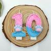 Blue and Pink Cat Claw Number Candle Birthday Candle Girls Cake Decoration Creative Beautiful Design