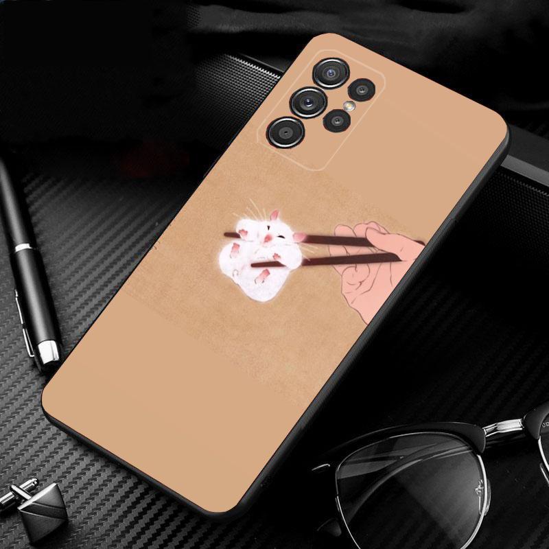 Милый чехол для телефона с хомяком для Samsung A35 A55 A54 A15 A25 A05s A05 A22 A24 A52 A33 A34 M34 M14 M54 M23