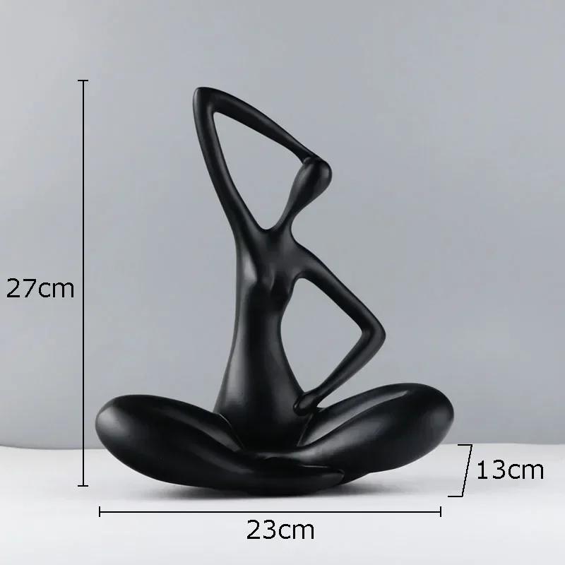 Статуэтка Йоги Абстрактное Произведение Искусства Украшения Настольное Украшение Минималистичный Персонаж Йоги Скульптура из Смолы Современный Декор для Дома