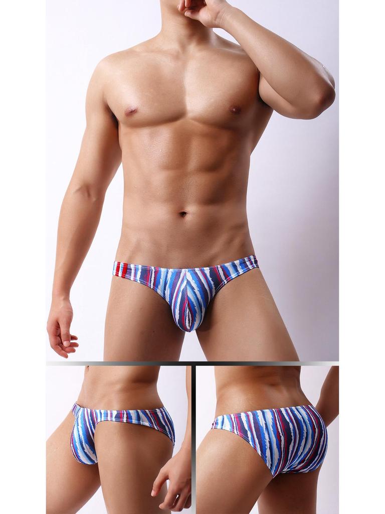 Мужские трусы-слипы из сетки с мультяшным принтом с низкой посадкой - Летний молодежный стиль E-073