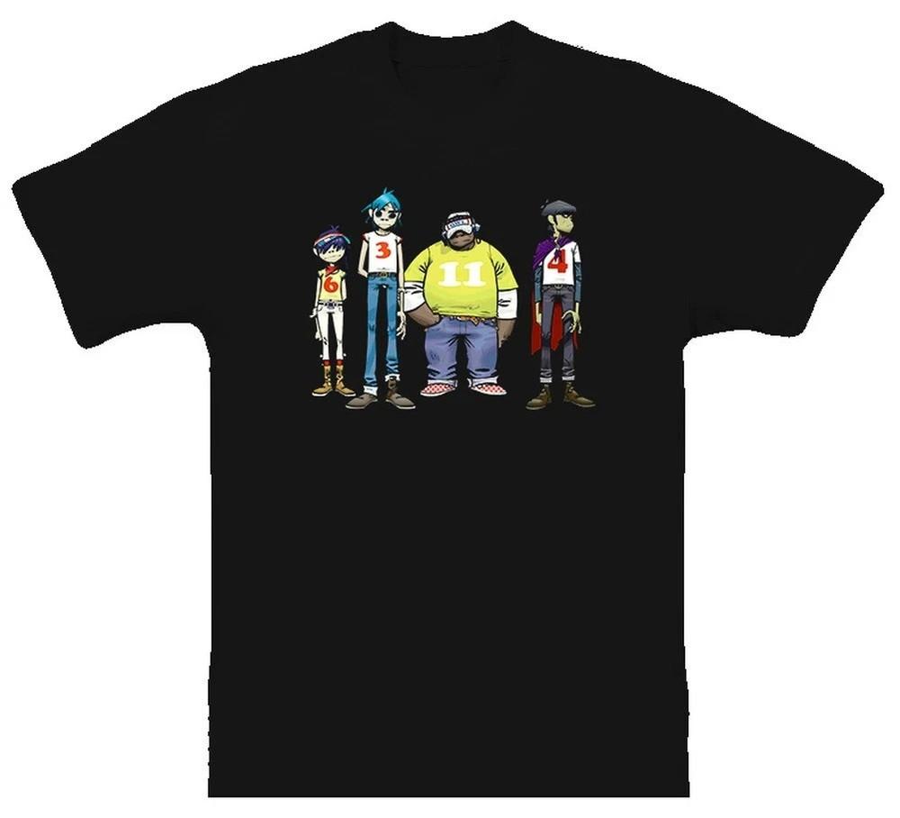 Футболка с изображением мультяшной группы Gorillaz, унисекс