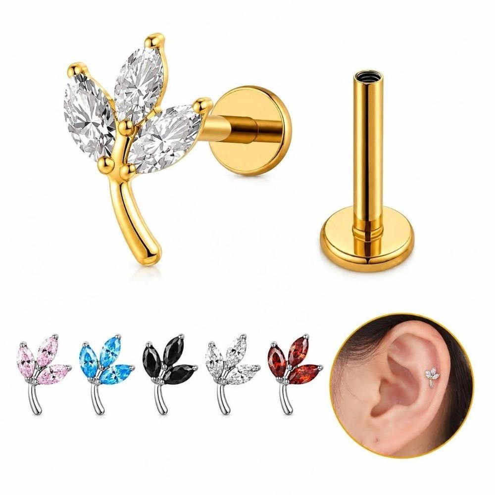 Lightweight Labret Stud Internally Threaded Lip Stud Piercing Jewelry  Cartilage Helix Tragus Lip