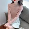 Осенне-зимняя женская нижняя рубашка, модный свитер с полуводолазкой, вязаный свитер, тонкая нижняя рубашка, топы с длинными рукавами