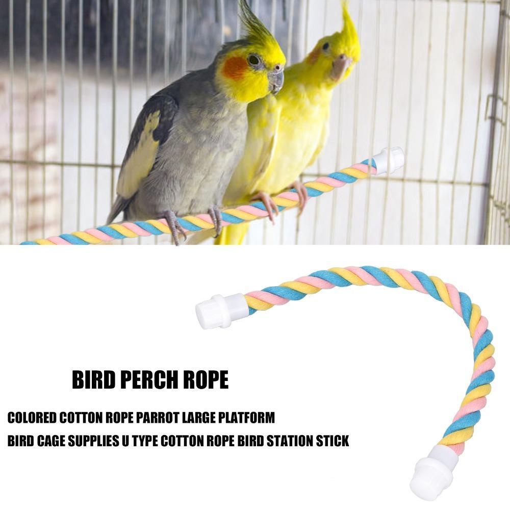 Comfortable Grip Bird Rope Perch Colorful Design Bendy Cotton Perch For Parrots