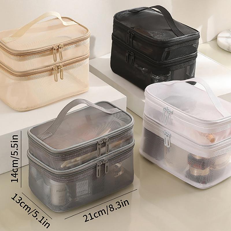 1 шт. сетчатая косметичка, сетчатая косметичка для офиса, дорожные сумки для хранения, двухслойные косметички