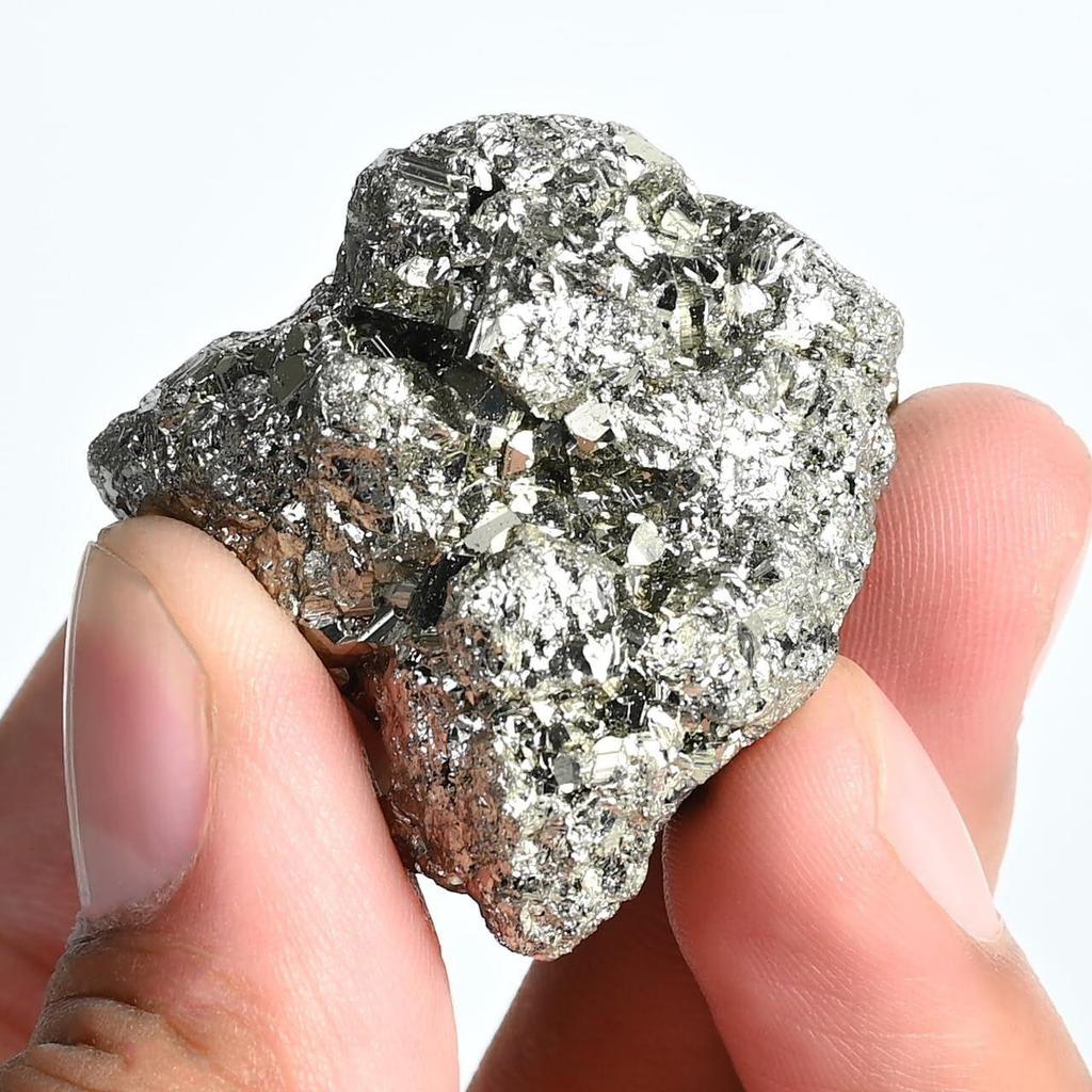 Pyrite Stone Original - 40 To 80 Grams, Powerful Crystal for Manifestation, Energy Healing & Wealth - Natural & Authentic Mineral Specimen