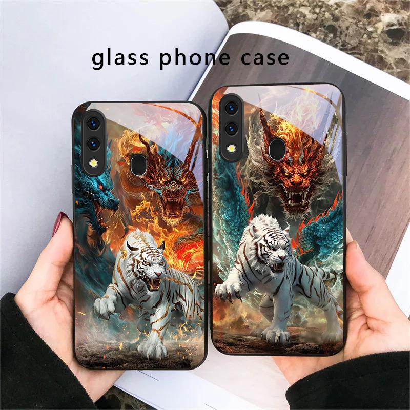 Огромный дракон и тигр Для Samsung Galaxy A30 A31 A32 A33 A34 A35 A42 A30s A20 A25 A26 A51 A56 A54 A72 A73 A70 Стеклянный чехол для телефона