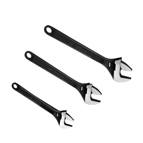 Wrench, Adjustable Wrench, Spanner [Lightweight, Wide Opening, Palm-Sized] for Large-Opening Faucet Work and Repairs, Black, Wrench Set