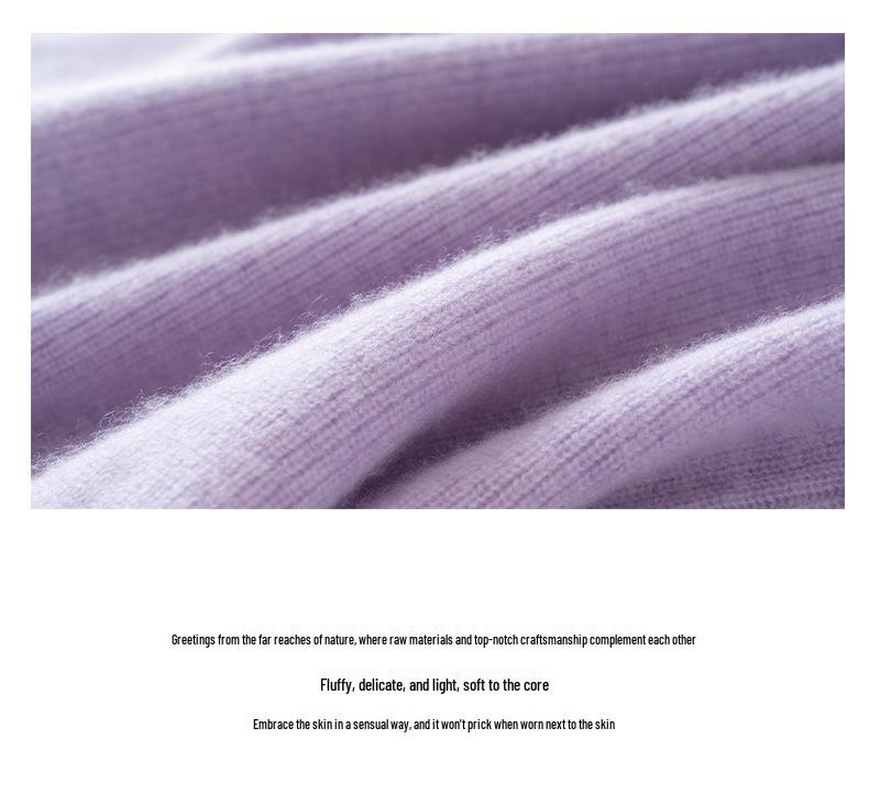 Women's Cashmere V-Neck Sweater - Thick, Loose, Solid Color for Autumn/Winter