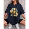 Summer Clothing Playing with Mona Lisa Fitness Print Women's T-shirt Loose Casual T-shirt Cotton Loose Street Style Retro
