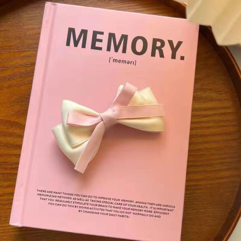 Милая розовая заколка-бантик из ленты: Новая корейская черная заколка-утконос для девчачьей челки