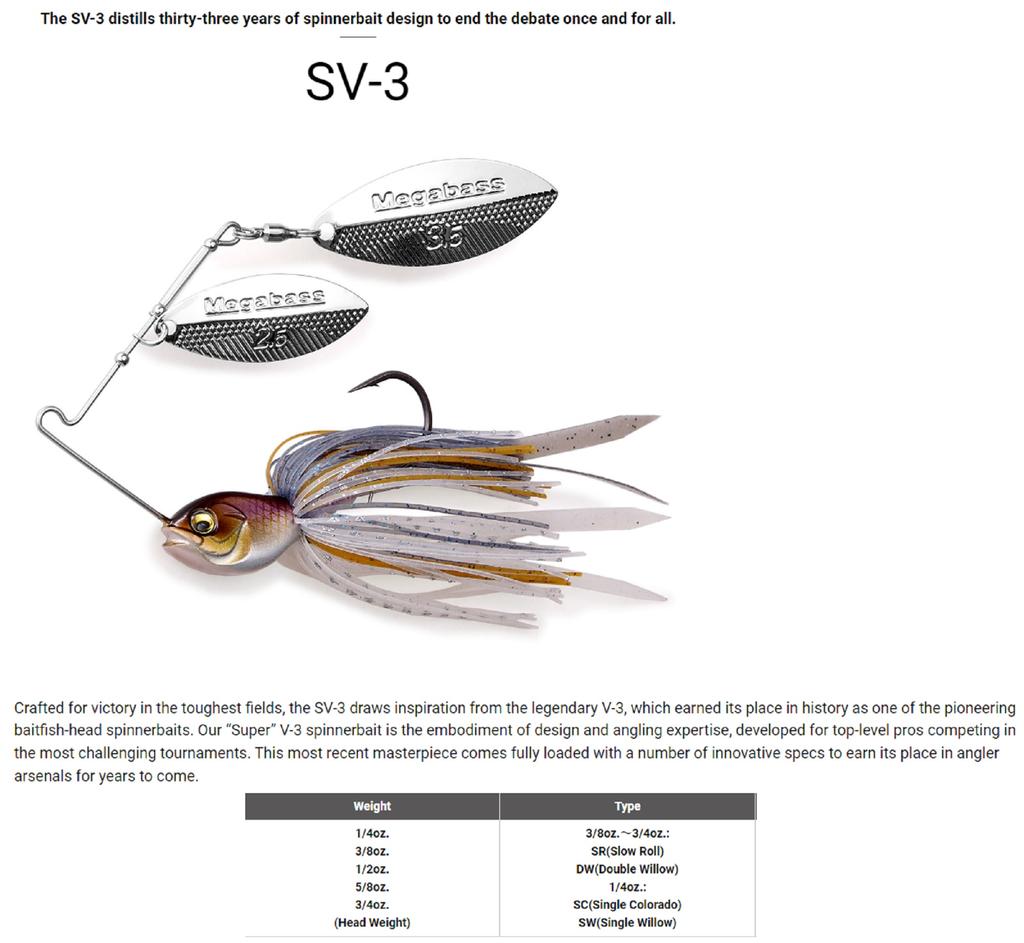 Megabass Спиннербейт SV 3 3/8 унции DW Черный Синий (3431)